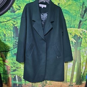 (3417-10)Nine West Womens, Forest Green Pea Dress Coat ,Size XL